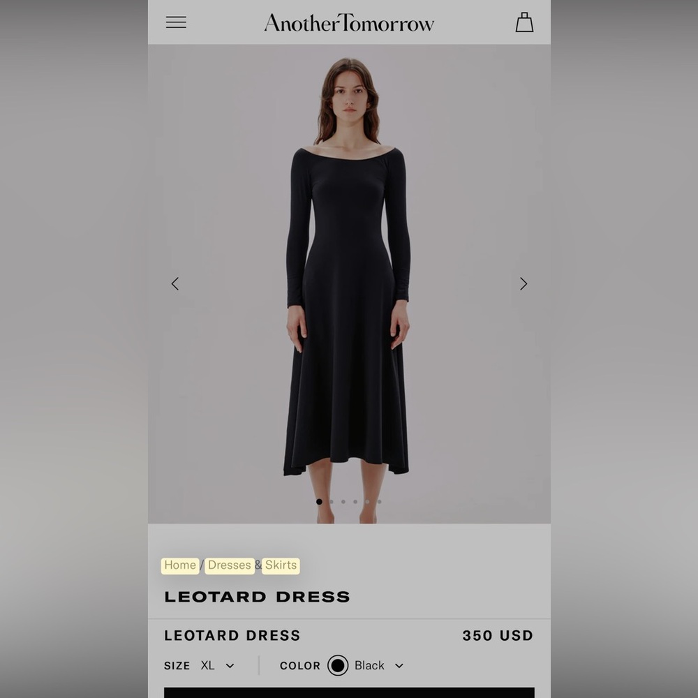 Another Tomorrow Black knit dress